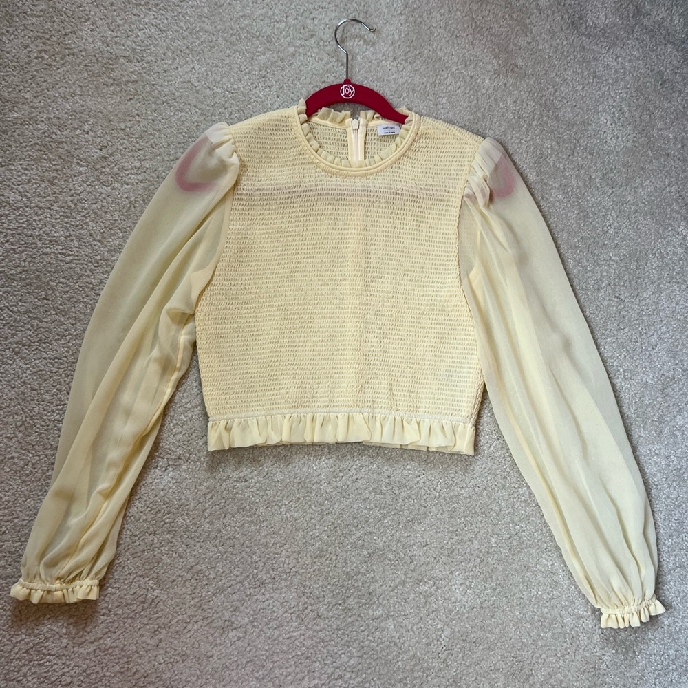 Wilfred by Aritzia Yellow Blouse, Size Small, Brand New
